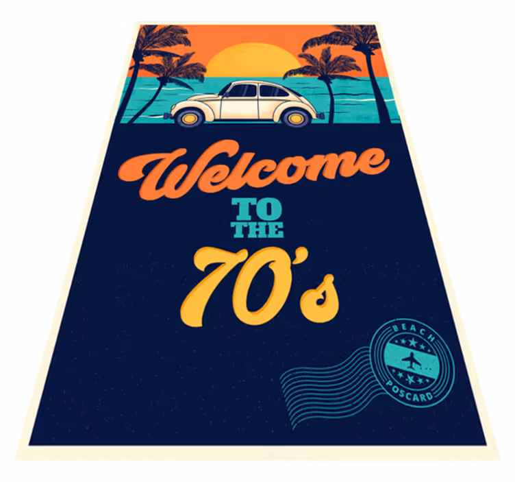 Üdvözöljük a 70-es éveket vinil szőnyeg szüret - TenStickers