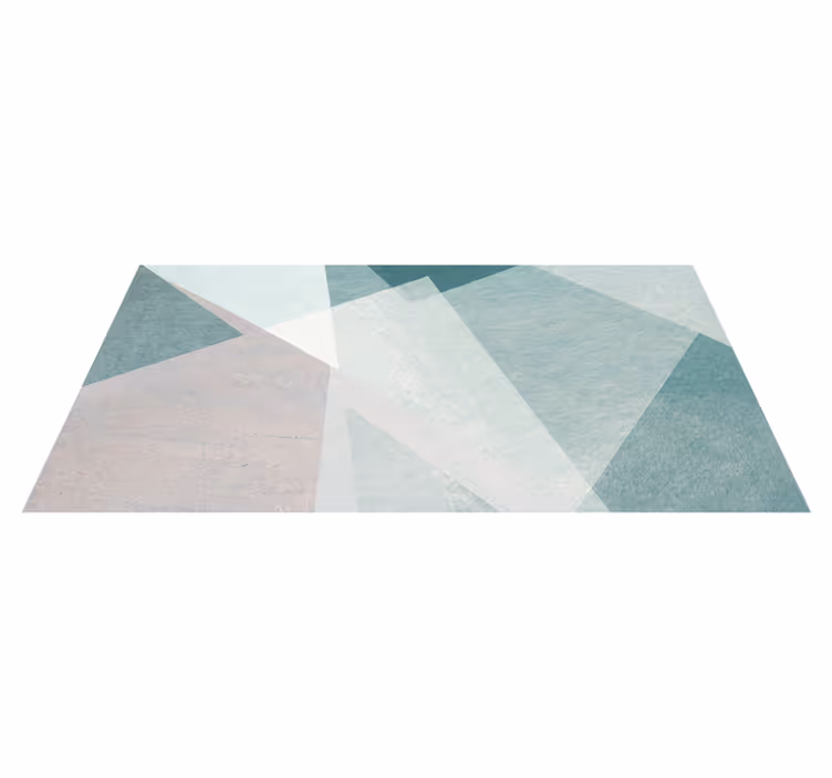 Teal pasztell geometrikus ráhelyezések vinil szőnyeg - TenStickers
