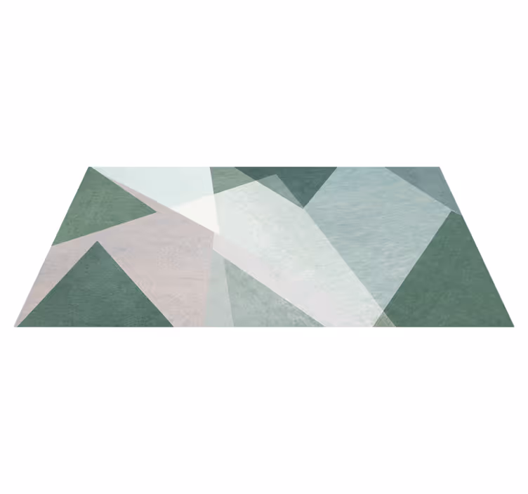 Sage green geometrikus mintás vinil szőnyeg - TenStickers