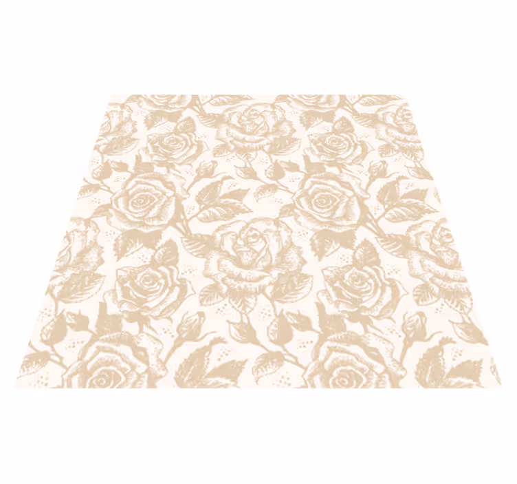 Beige vintage rózsák vinil szőnyeg étkező - TenStickers