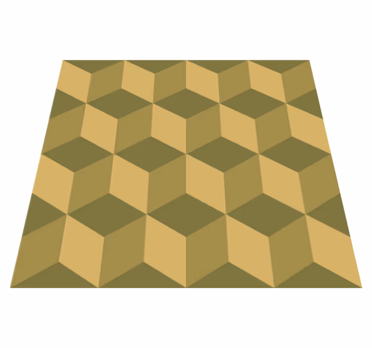 Beige 3d kockák vinil szőnyeg étkező - TenStickers