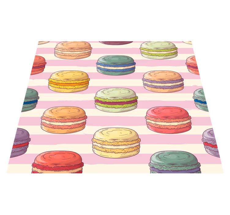 Retro macaronok vinil szőnyeg konyha - TenStickers