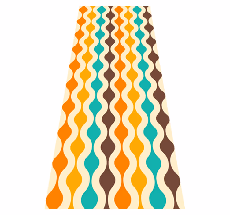 Geometrikus retro középkor 70-es vinil szőnyeg konyha - TenStickers