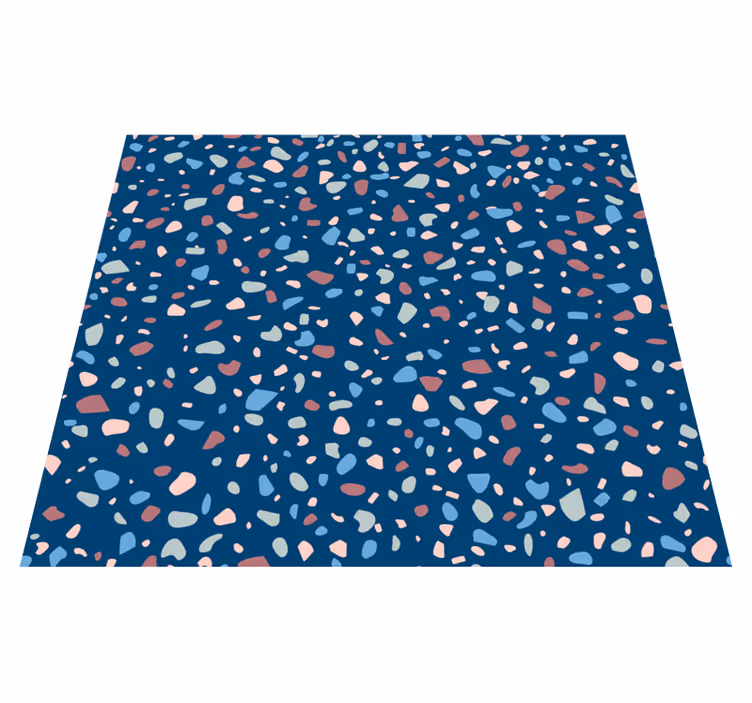 Sötétkék terrazzo vinil szőnyeg konyha - TenStickers