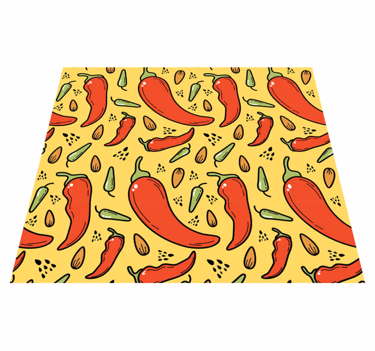 Piros és zöld csípős paprika vinil szőnyeg konyha - TenStickers