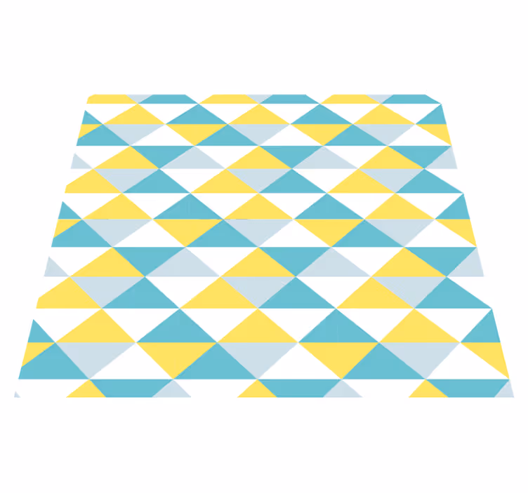 Sárga és kék árnyalatú geometriai vinil szőnyeg - TenStickers