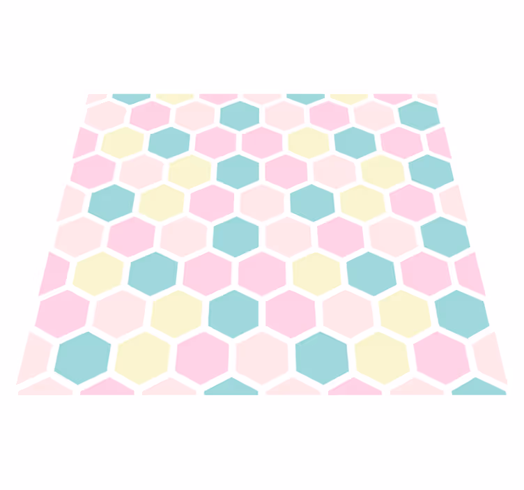 Geometrikus mintázat és pasztell színek vinil szőnyeg - TenStickers