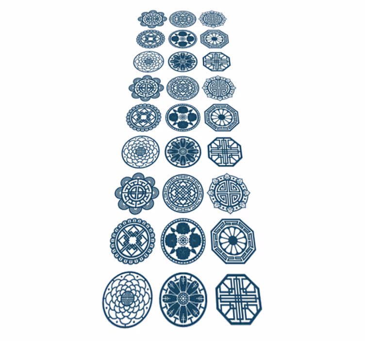 Vinil szőnyeg geometriai koreai formákhoz - TenStickers