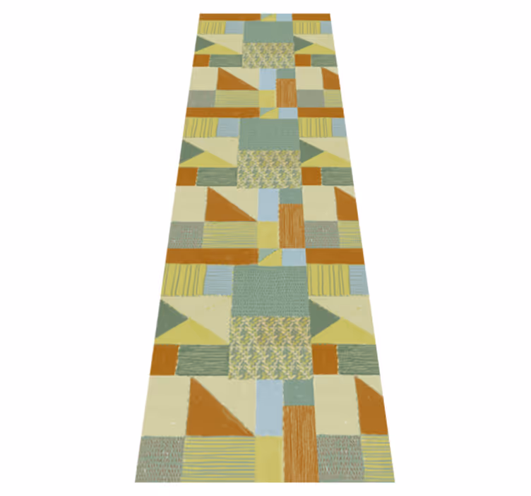 Patchwork színes háromszög geometriai vinil szőnyeg - TenStickers