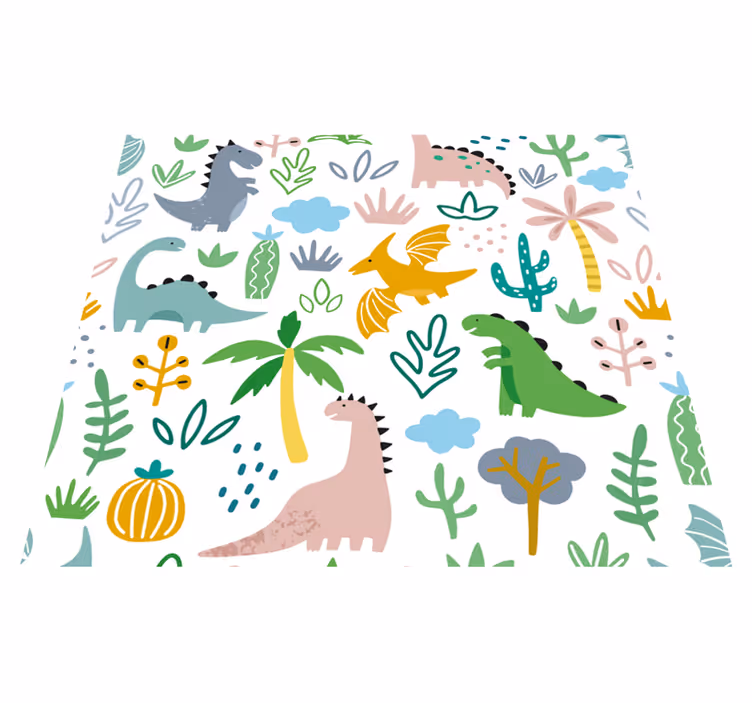 Skandináv jurassic minta vinil szőnyeg hálószoba - TenStickers