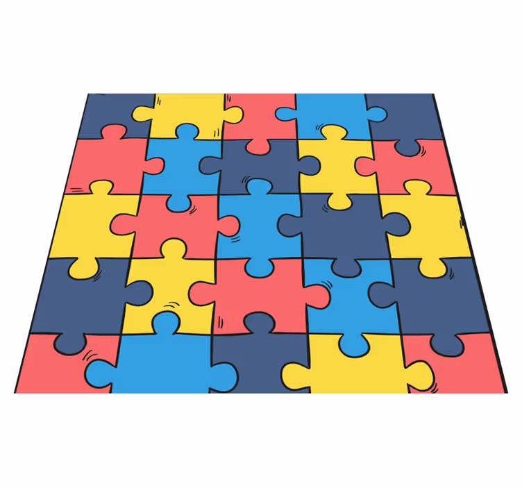 Szivárvány puzzle vinil szőnyeg hálószoba - TenStickers