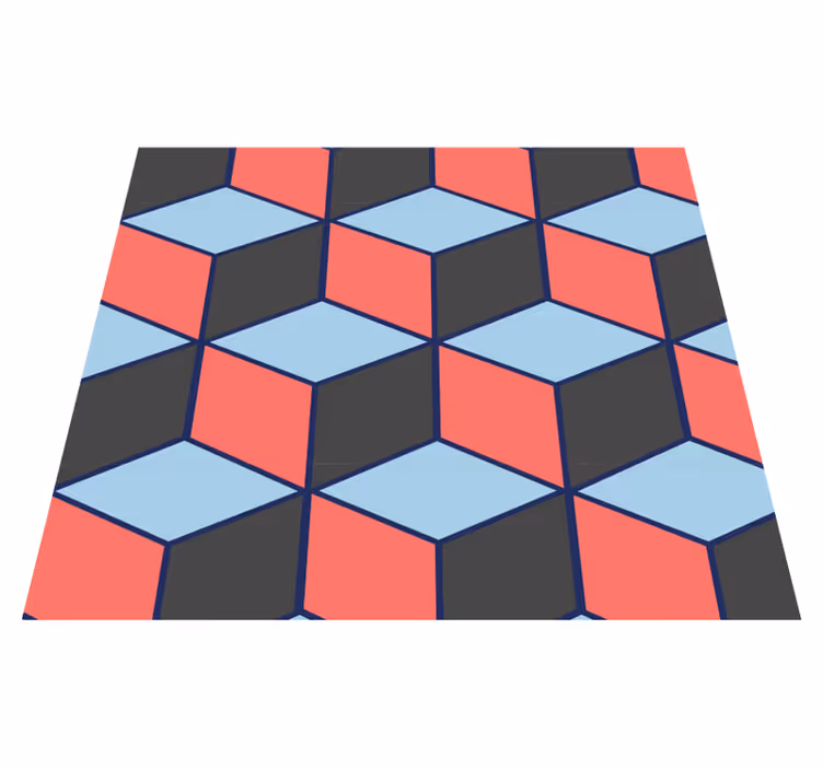 Vinil szőnyeg hálószoba geometrikus négyzetek 3d - TenStickers