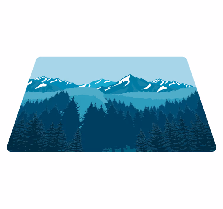 Vinil szőnyeg természet - teljes kék/zöld táj - TenStickers