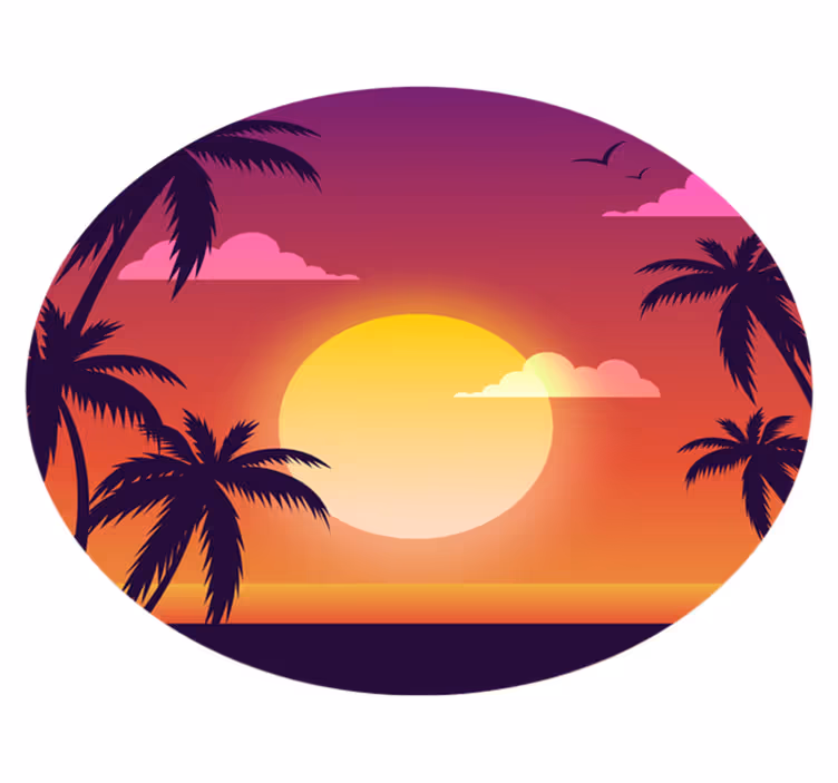 70-es évek naplemente vinil szőnyeg természet - TenStickers