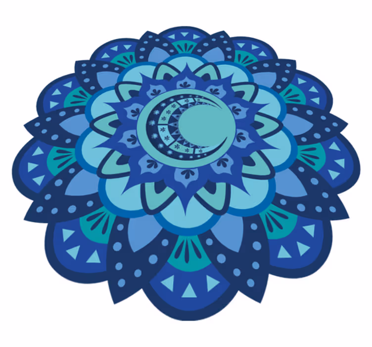 Részletes botanikai mandala vinil szőnyeg természet - TenStickers