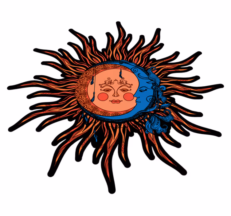 Égi nap hold vinil szőnyeg természet - TenStickers