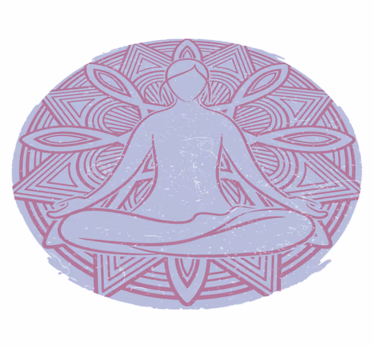 Meditáló figura mandala vinil szőnyeg természet - TenStickers