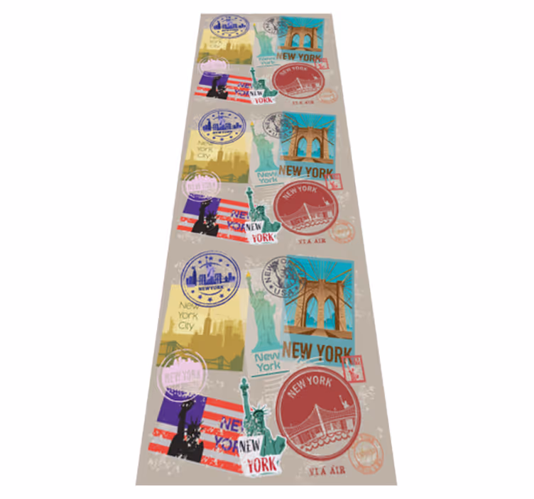 Régi nyc kollázs vinil szőnyeg hálószoba - TenStickers