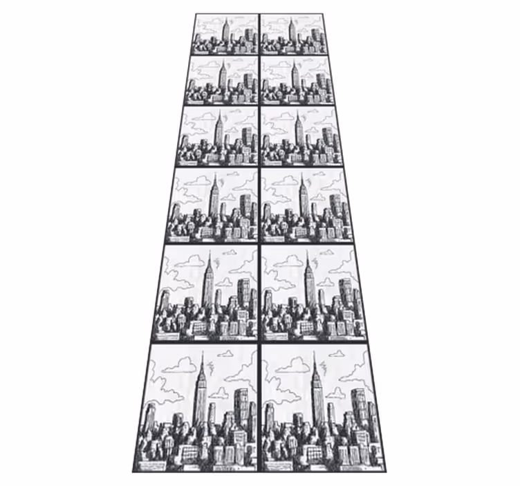 Nyc vázlat kollázs vinil szőnyeg hálószoba - TenStickers