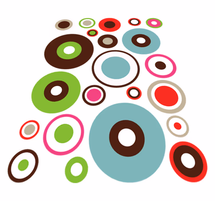Egyszerű geometriai körök vinil szőnyeg geometriai - TenStickers
