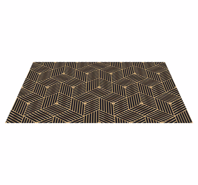 Vinil szőnyeg geometriai arany dekor mintával - TenStickers
