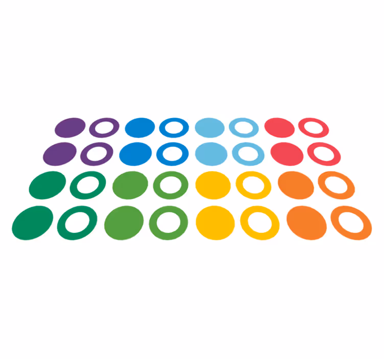 Szivárvány színek körök vinil szőnyeg geometriai - TenStickers