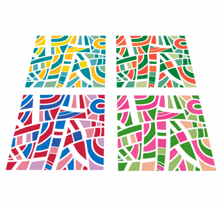 Multicolor csempék vinil szőnyeg geometriai - TenStickers