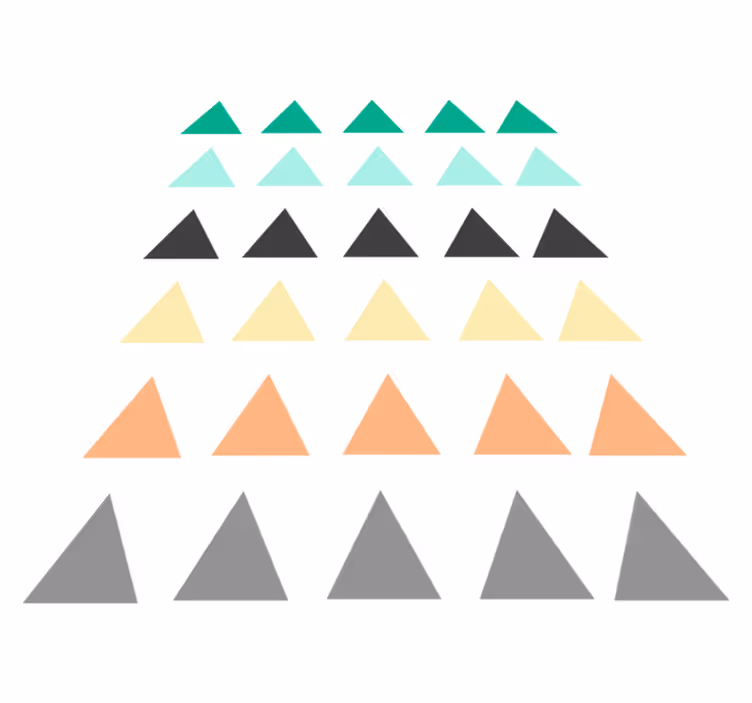 Geometriai vinil szőnyeg - 30 kis háromszög babának - TenStickers