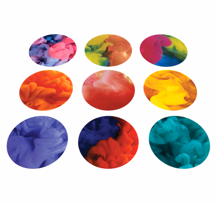 Színes füst matricák - geometriai vinil szőnyeg - TenStickers