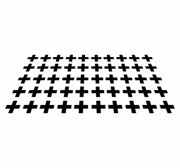 Fekete-fehér kereszt mintás vinil szőnyeg geometriai - TenStickers