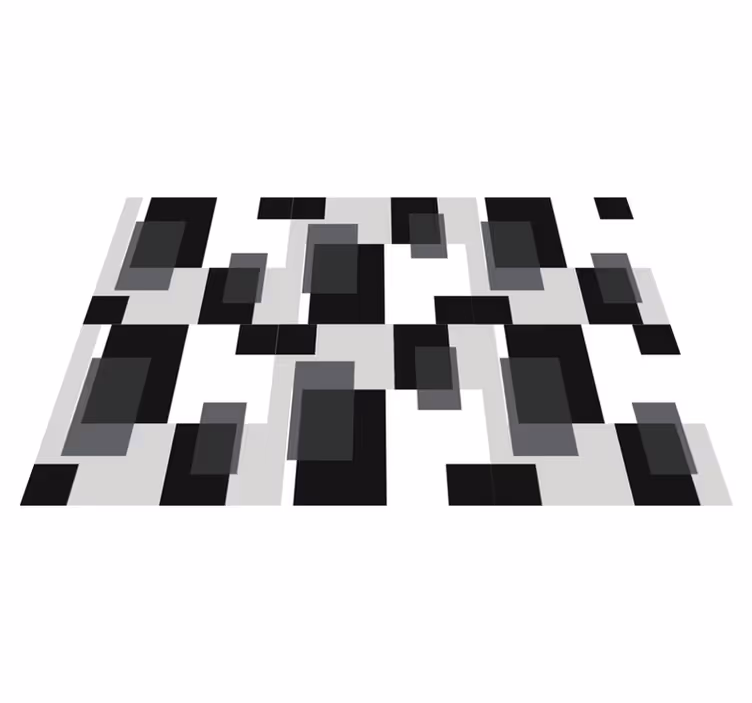 Fekete-fehér színblokkok vinil szőnyeg geometriai - TenStickers