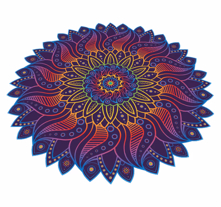 Szivárvány mandala vinil szőnyeg geometriai - TenStickers