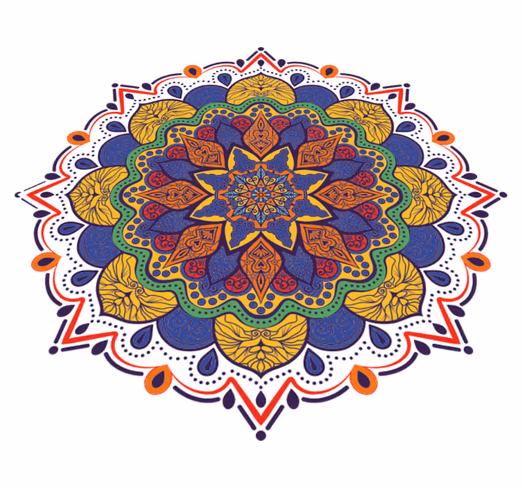 Színes virág mandala vinil szőnyeg geometriai - TenStickers