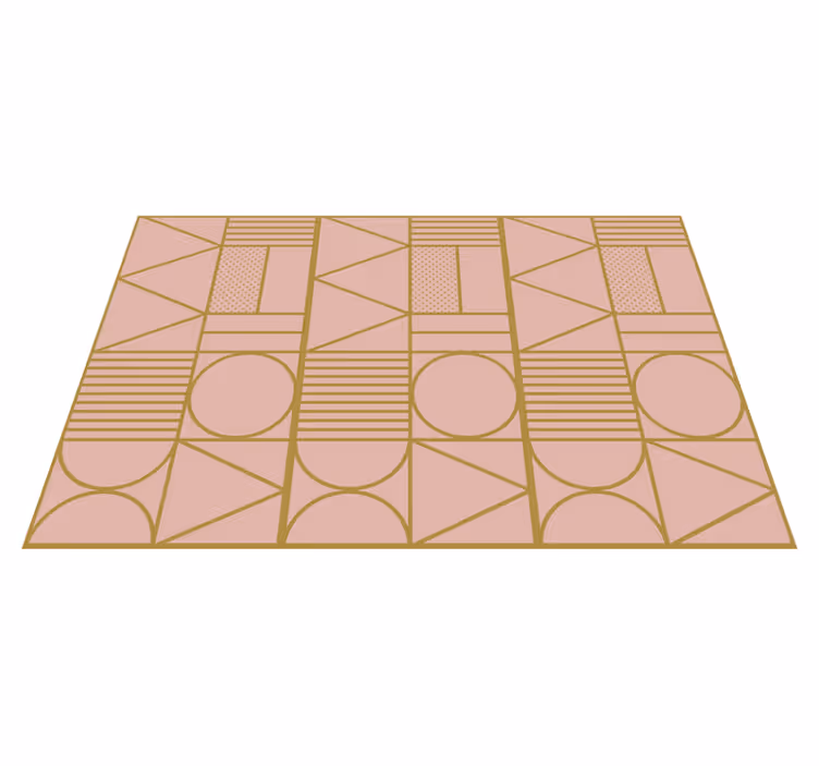 Geometriai vinil szőnyeg arany és rózsaszín blokkokkal - TenStickers
