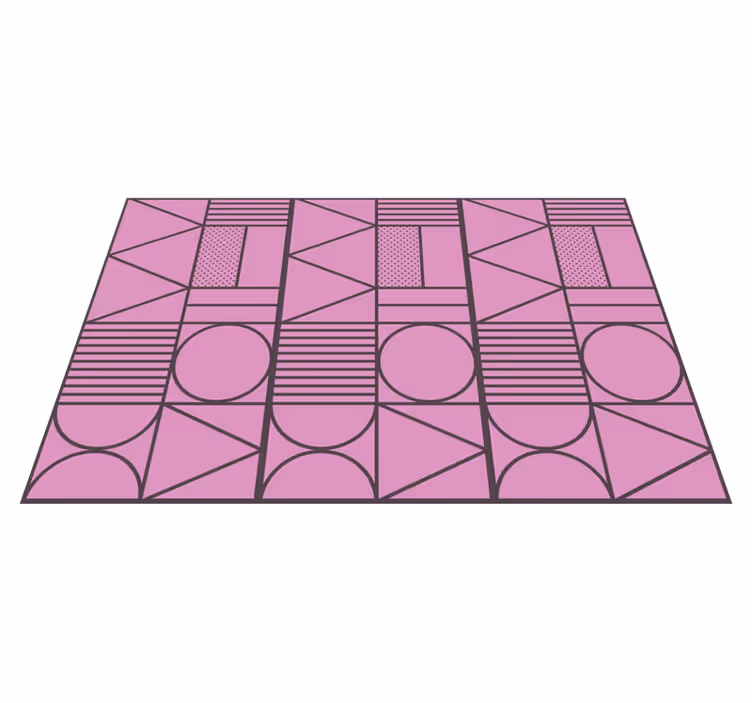 Rózsaszín és szürke színblokk vinil szőnyeg geometriai - TenStickers