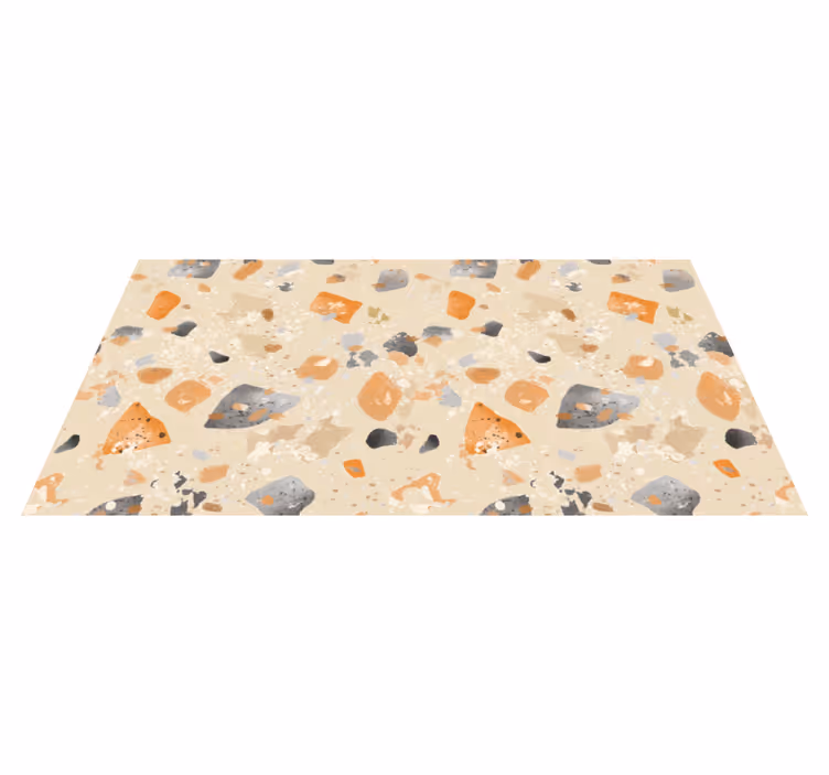 Monokromatikus terrazzo mintás vinil szőnyeg geometriai - TenStickers
