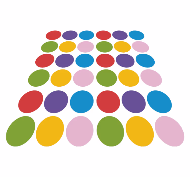 Színes kör mintás vinil szőnyeg geometriai - TenStickers