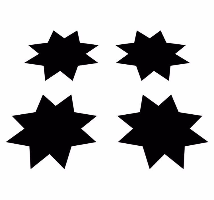 Fekete csillagformák vinil szőnyeg geometriai - TenStickers