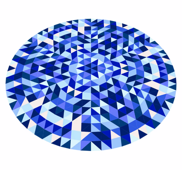 Kör alakú kék mintás vinil szőnyeg geometriai - TenStickers