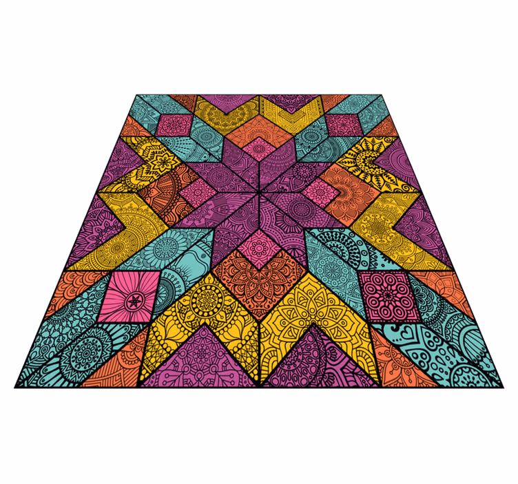 Színes geometriai elemek vinil szőnyeg geometriai - TenStickers