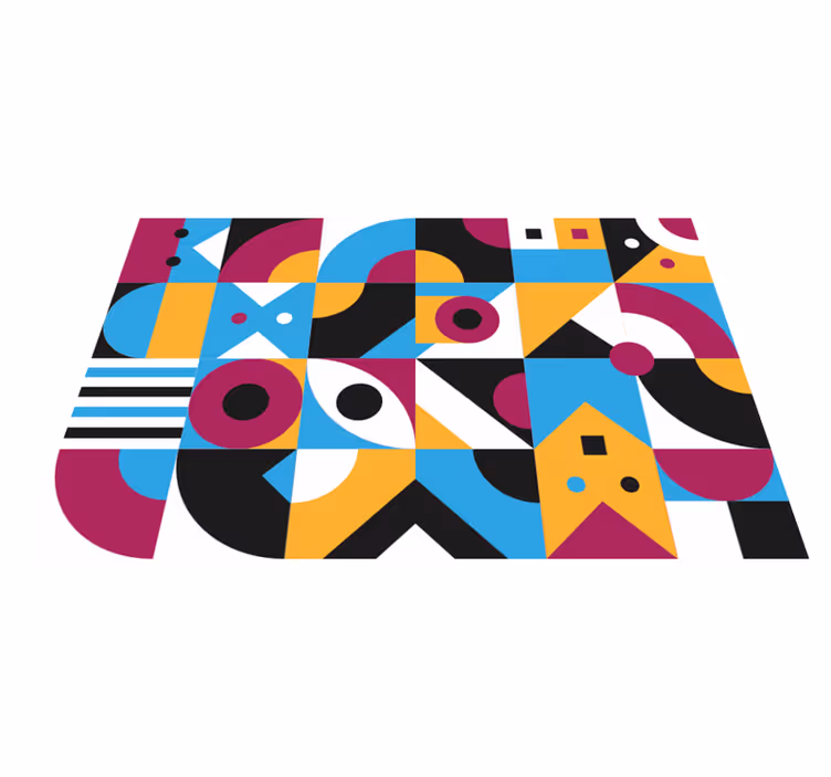 Élénk absztrakt elemei vinil szőnyeg geometriai - TenStickers
