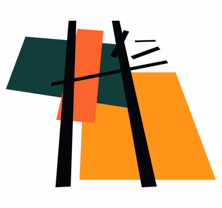 Absztrakt színszekciók vinil szőnyeg geometriai - TenStickers