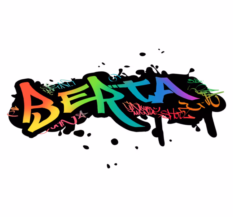Személyre szabható graffiti vinil szőnyeg gyerekeknek - TenStickers