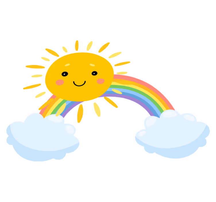 Mennyi mese nap és szivárvány vinil szőnyeg gyerekek - TenStickers