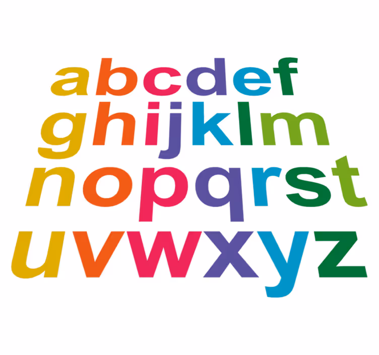 Minimalista színes ábécé vinil szőnyeg gyerekeknek - TenStickers