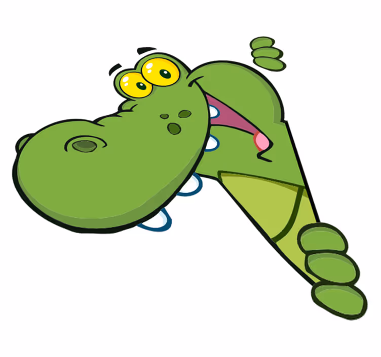 Zöld boldog krokodil vinil szőnyeg gyerekeknek - TenStickers