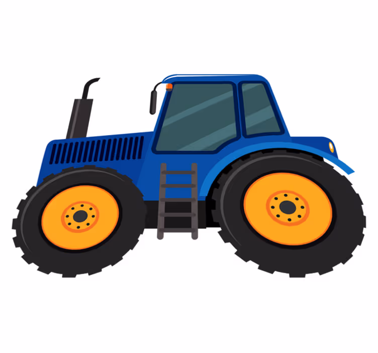 Kék traktor vinil szőnyeg gyerekeknek - TenStickers