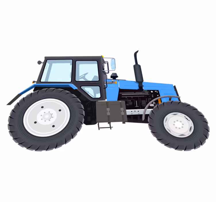 Kék modern traktor vinil szőnyeg gyerekeknek - TenStickers