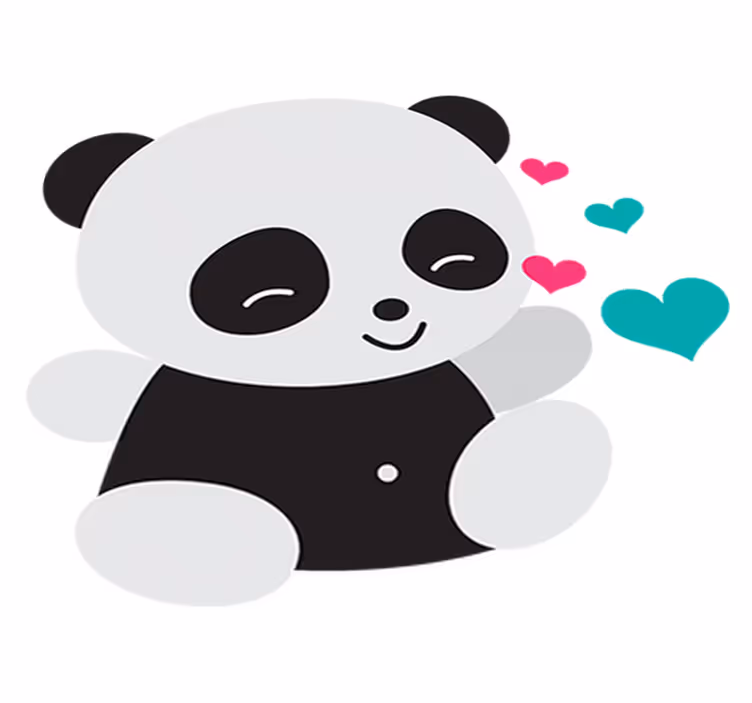 Aranyos panda medve vinil szőnyeg gyerekeknek - TenStickers