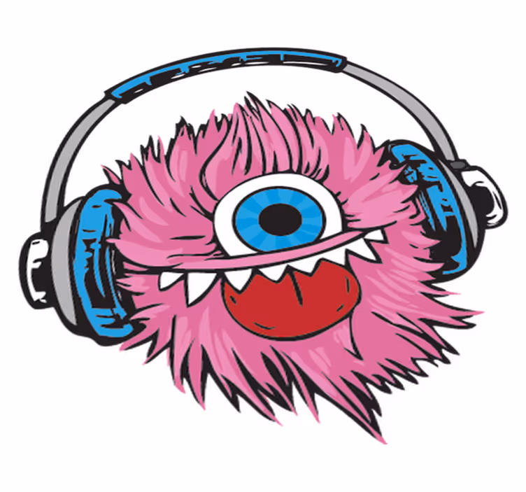 Rózsaszín szőrös szörny vinil szőnyeg gyerekeknek - TenStickers